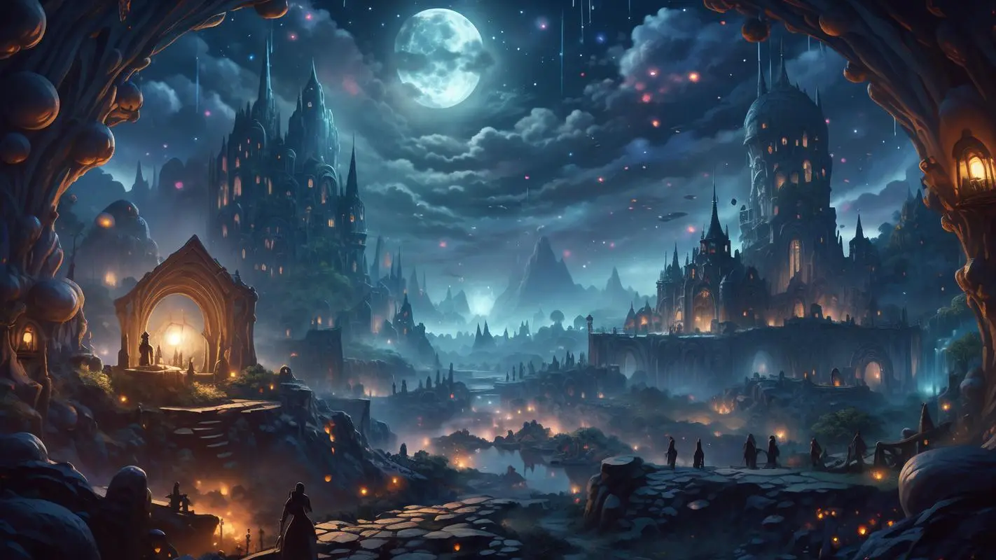 月夜奇幻城堡场景